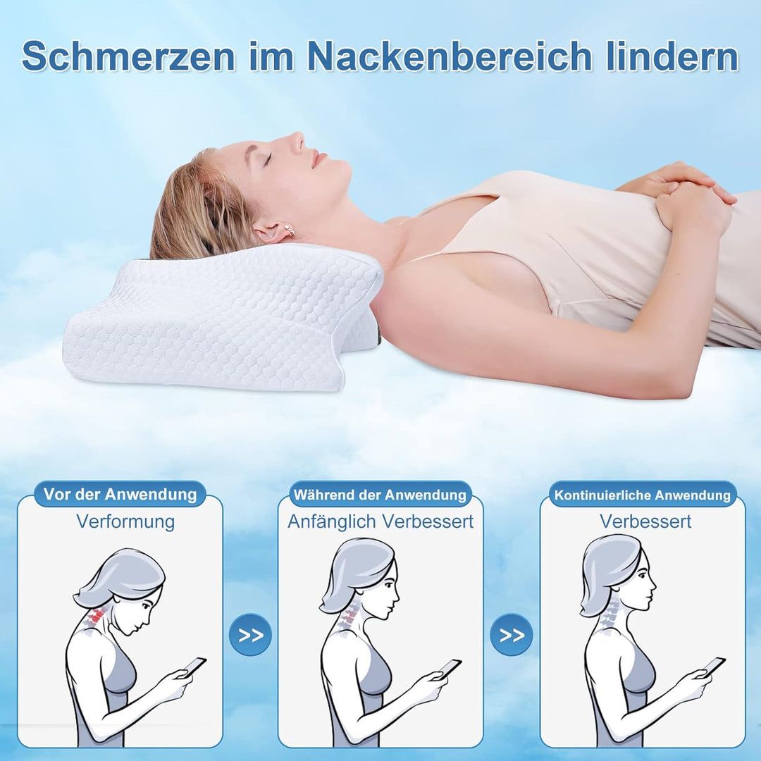 SAHEYER Ergonomisches Nackenkissen, Memory-Schaum Kopfkissen Seitenschläferkissen Orthopädisches Nac