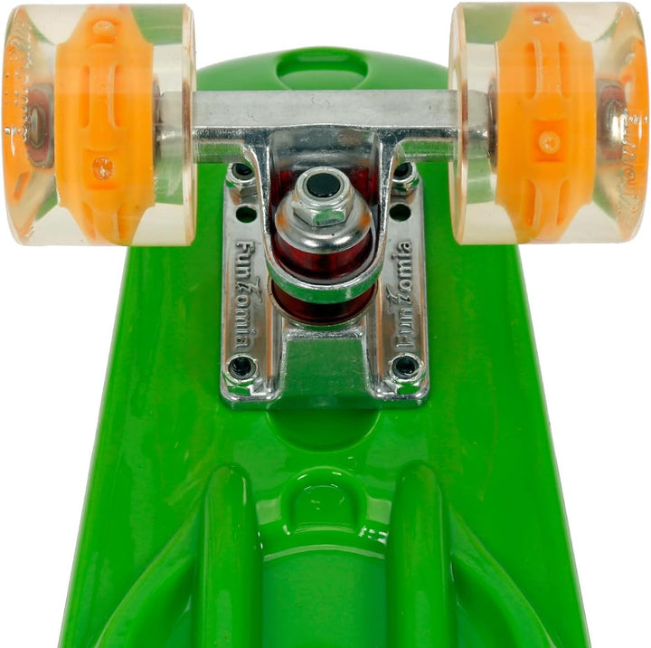 FunTomia 57cm Mini-Cruiser Board Skateboard mit oder ohne LED Leuchtrollen inkl. Aluminium Truck, AB