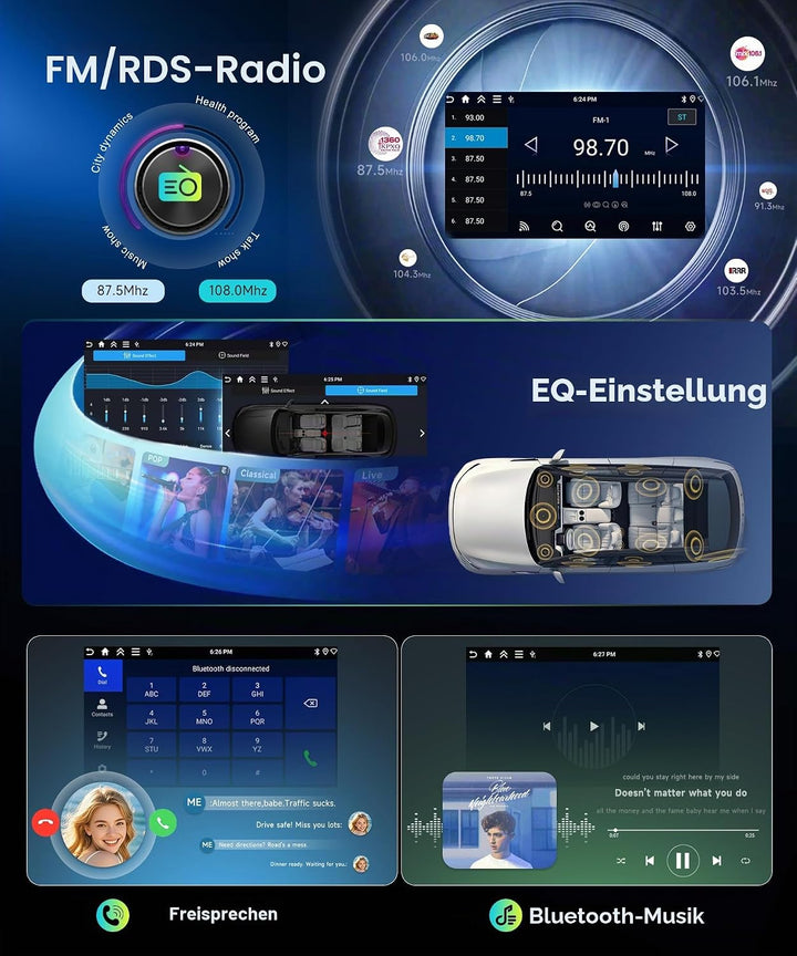 4G+64G Rimoody Android Autoradio für Ford Transit Custom Tourneo 2013-2018 9 Zoll HD Autoradio mit W