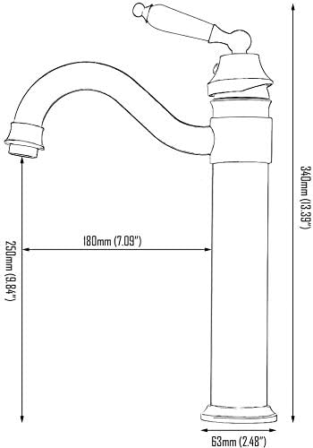 Elegant Klassischer Einhebel Wasserhahn Armatur Waschtischarmatur Für Bad Waschtisch,Schwarz,Beelee