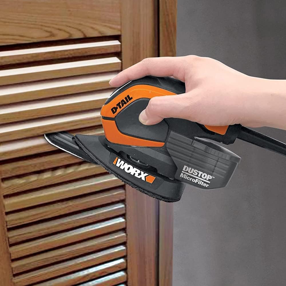 WORX WX648 Schleifer 65W, 230V – Ergonomischer Handschleifer zum Schleifen auch an schwerer zugängli