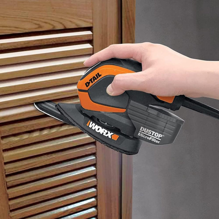 WORX WX648 Schleifer 65W, 230V – Ergonomischer Handschleifer zum Schleifen auch an schwerer zugängli