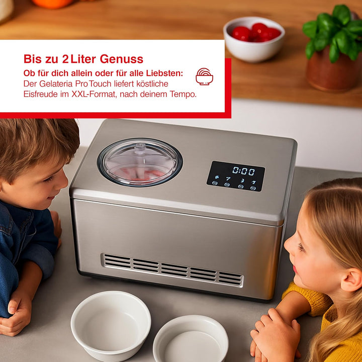 Solis Gelateria Pro Touch 3 in 1 Eismaschine mit Kompressor – Eiscreme-, Joghurt- & Slushiemaschine,