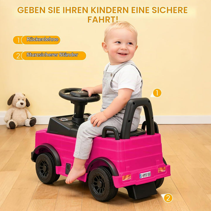 TCARAIWEN Kinder Rutschauto Mercedes-Benz Unimog Lizenz, Fuss-zu-Boden Rutscher für Kleinkinder 1-2