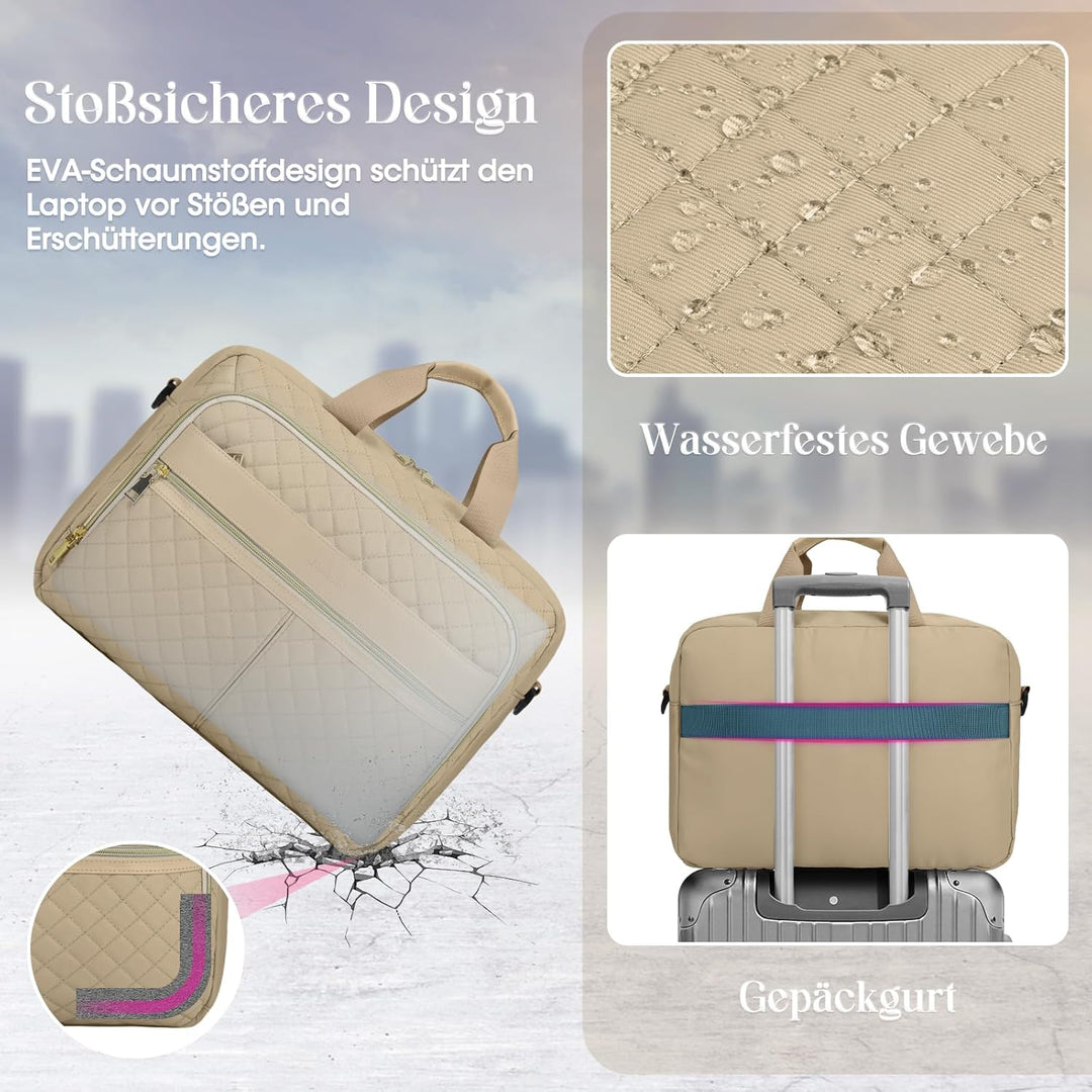 IGOLUMON Laptoptasche Damen 17,3 Zoll Aktentasche Wasserdichte Laptop Notebook Tasche Arbeitstasche