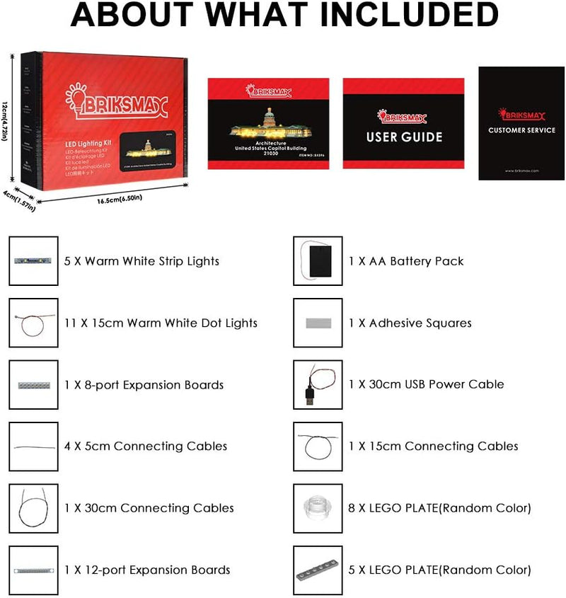 BRIKSMAX Led Beleuchtungsset für Das Kapitol, Kompatibel Mit Lego 21030 Bausteinen Modell - Ohne Leg