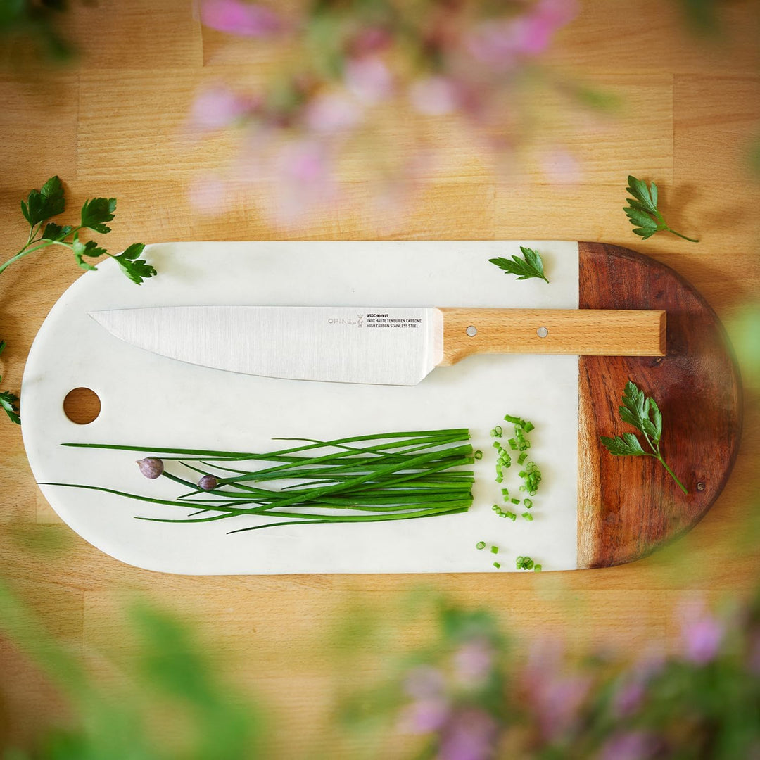 Opinel 1818 Parallele Chefmesser Messer, Buchenholz, Mehrfarbig, One Size