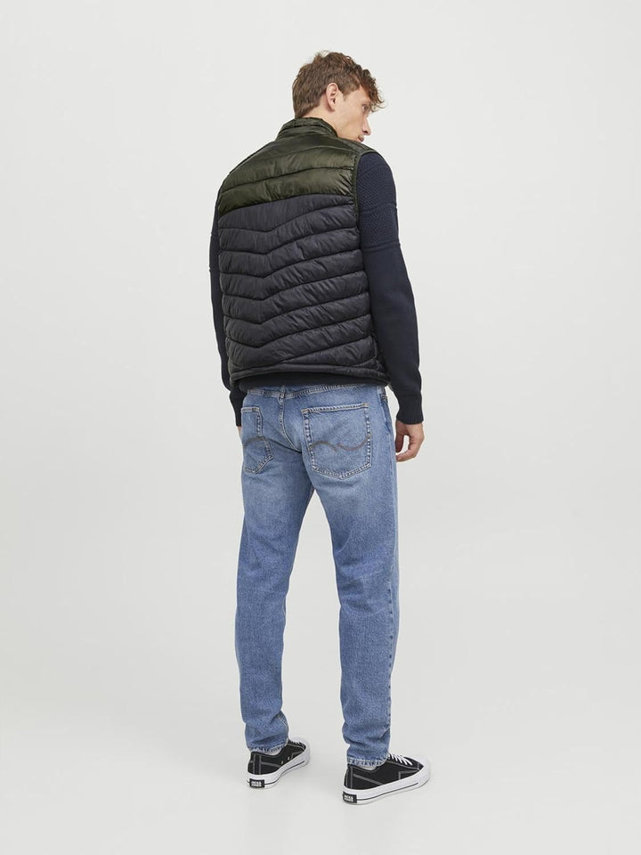 JACK & JONES Herren Jjehero Bodywarmer Collar Noos Quilted Jacket S Rosin/Detail:blocked - Black/Whi