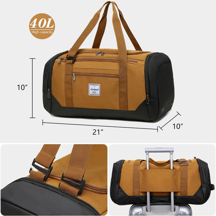 Laripwit Sporttasche Herren, 40L Reisetasche Rucksack Trainingstasche mit Schuhfach & Nassfach, Wass