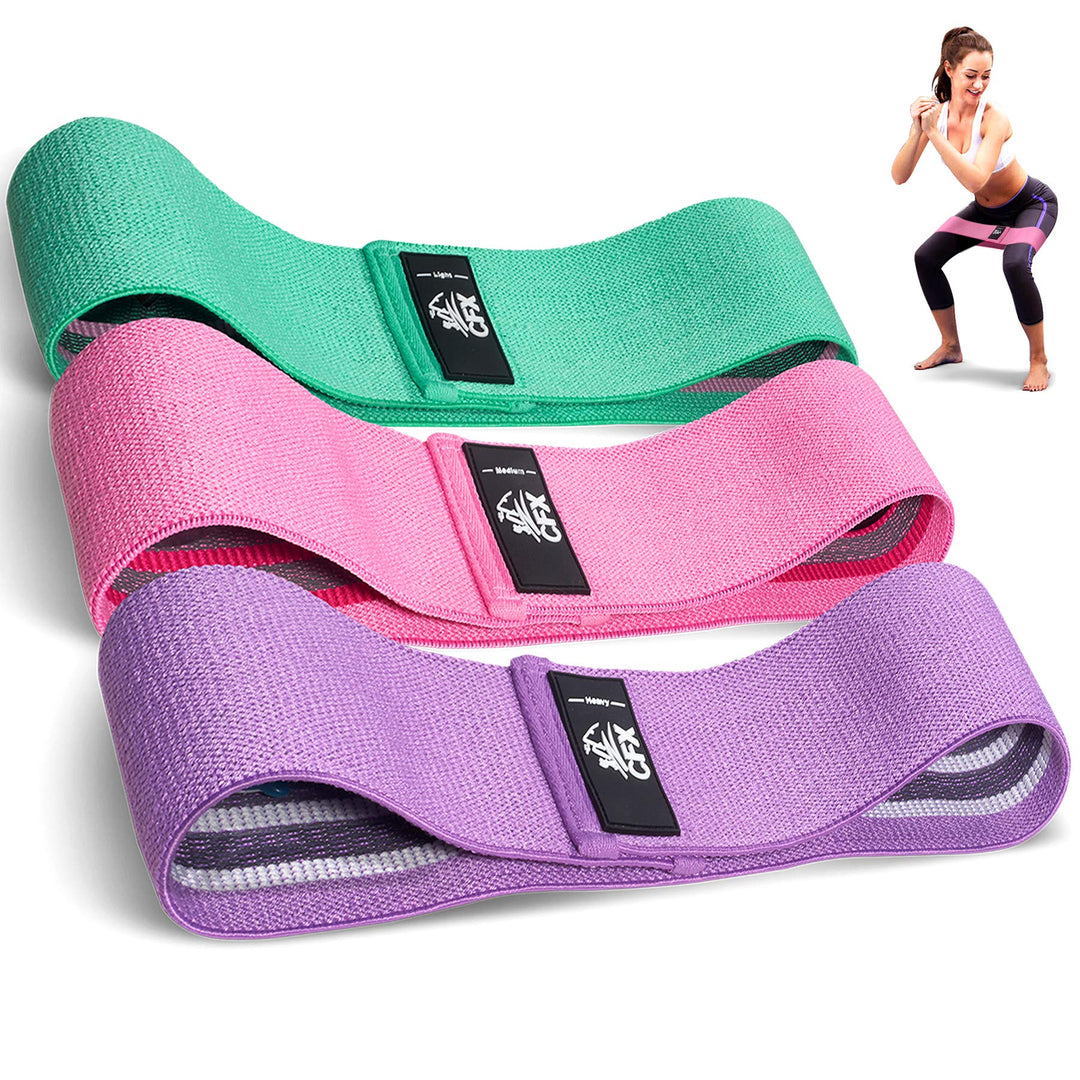 CFX Resistance Hip Bands, Fitnessbänder Set Yogagurt in 3 Zugkraftstärken Trainingsband Yogaband ALS