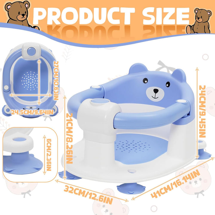 Badewannensitz Baby ab 6-24 monate Badesitz Baby mit 4 Starken Saugnäpfen Ergonomisch Rückenlehne un