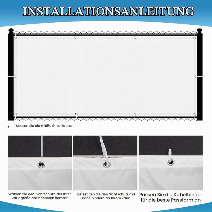 SUNNY GUARD Balkon Sichtschutz Wetterfest 70x800cm Balkonverkleidung Balkonabdeckung Balkonumspannun