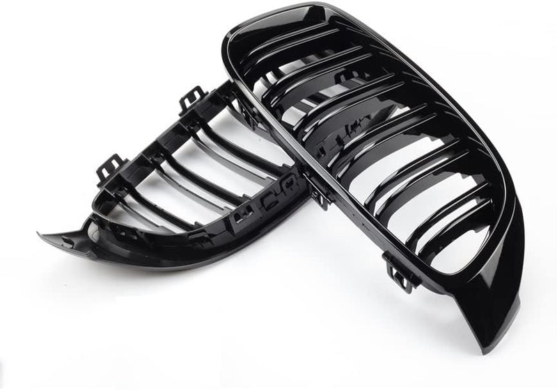 PAISEN Kühlergrill für BMW 4er F32,Zubehör Sport Frontgrill，Glanz Schwarz Doppelsteg Sport Kühlergri