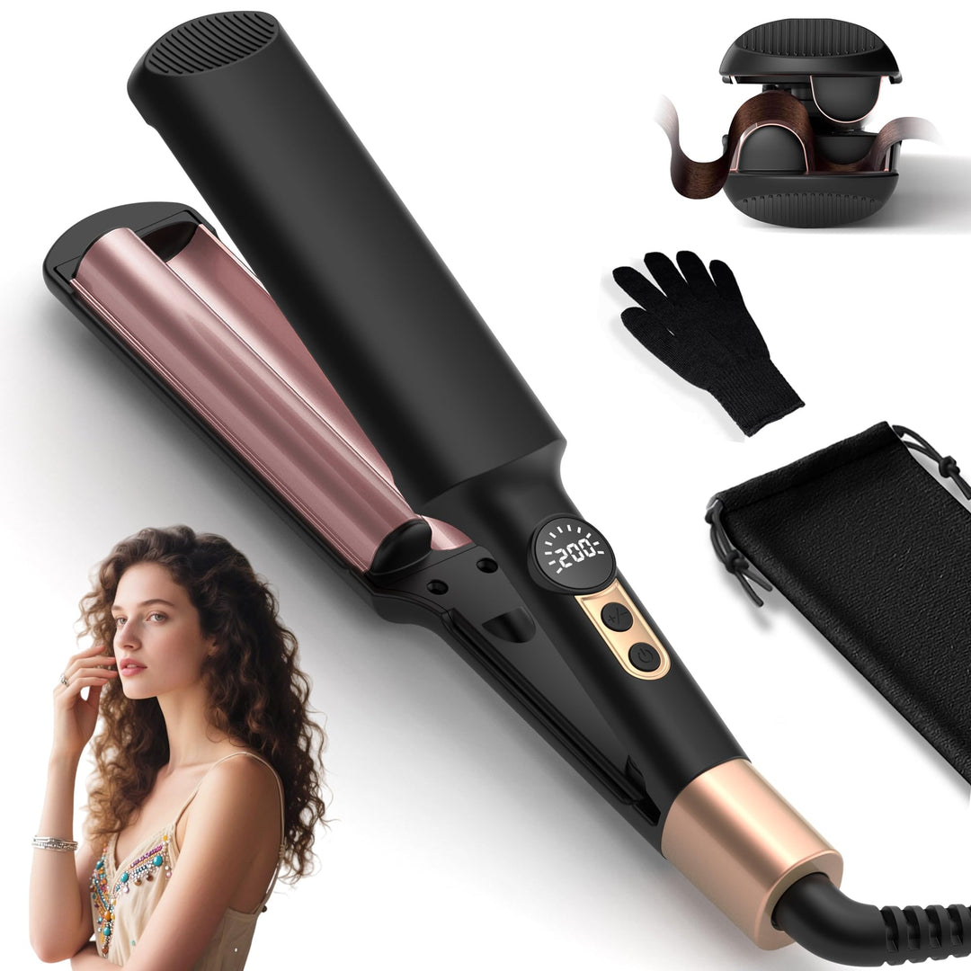 Welleneisen für Haare - UKLISS Pro Mini Welleneisen, LCD-Anzeige 120-210℃, Mermaid Hair Waver für We