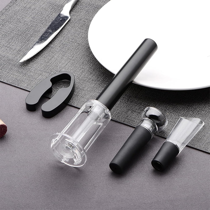 FBBULES 4 Stück Druckluft Korkenzieher Set - Druckluft Flaschenöffner mit Folienschneider, Vakuumsto