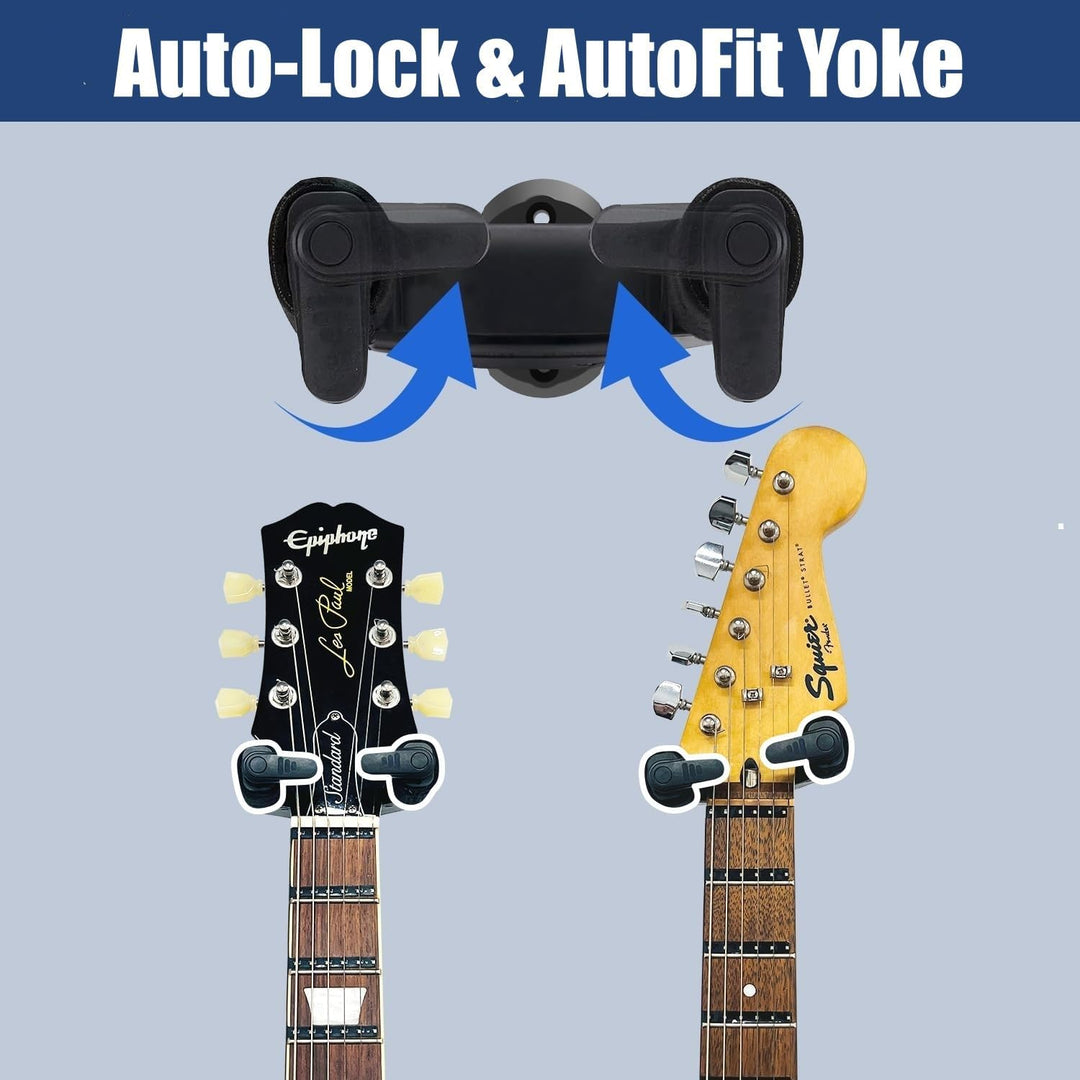 AUPHY Gitarrenhalter für die wand,Gitarrenhaken, selbsthemmende Funktion, geeignet für alle Arten vo