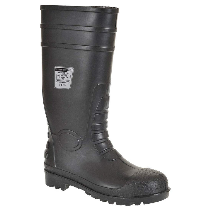 Portwest Steelite Total Safety Wellington S5 Herren Sicherheitsschuhe, Schwarz, 44 EU 44 EU Schwarz,