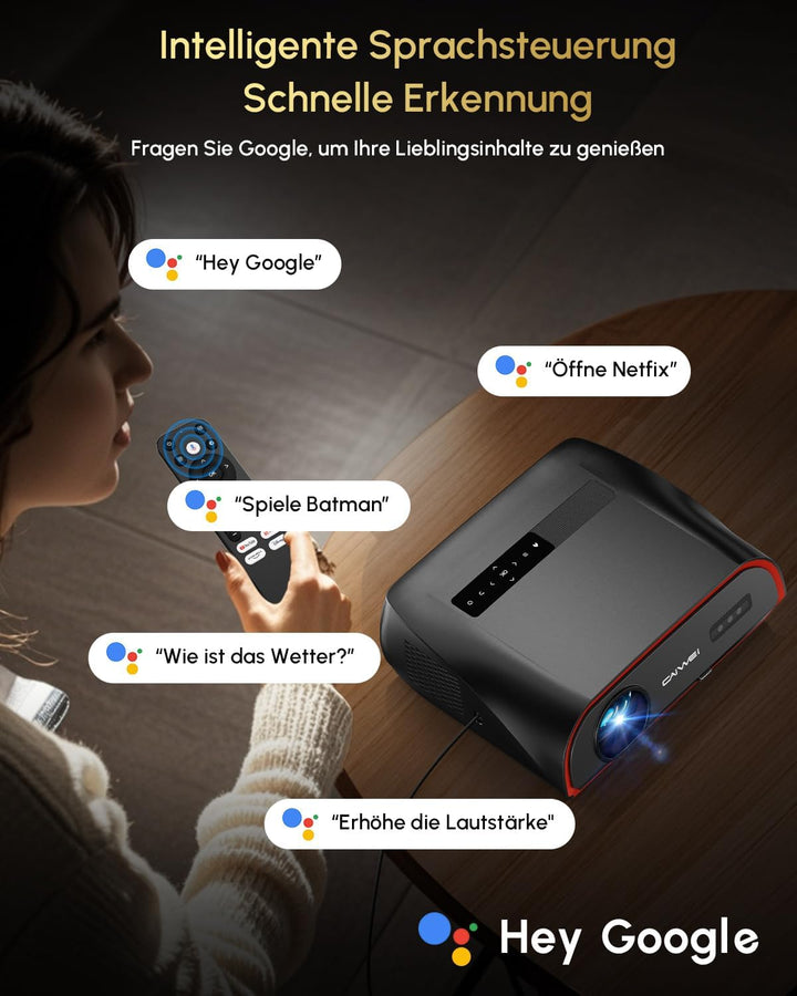 Smart 4K Beamer Tageslicht Tauglich,2200 ANSI, WiFi 6, HDMI 2.1, NFC Cast, Bluetooth 5.4, Dolby Digi