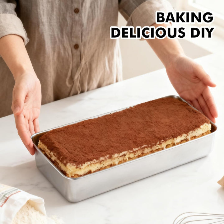 Grosse Edelstahl Brotbackform 2er-Set: Edelstahl Rechteckig Toastbrot Backform für Brot/Kuchen/Toast