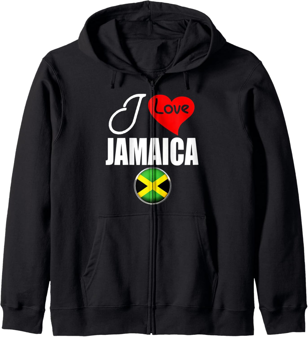 Flagcastle: I Love Jamaica Jamaican Pride Flag Kapuzenjacke