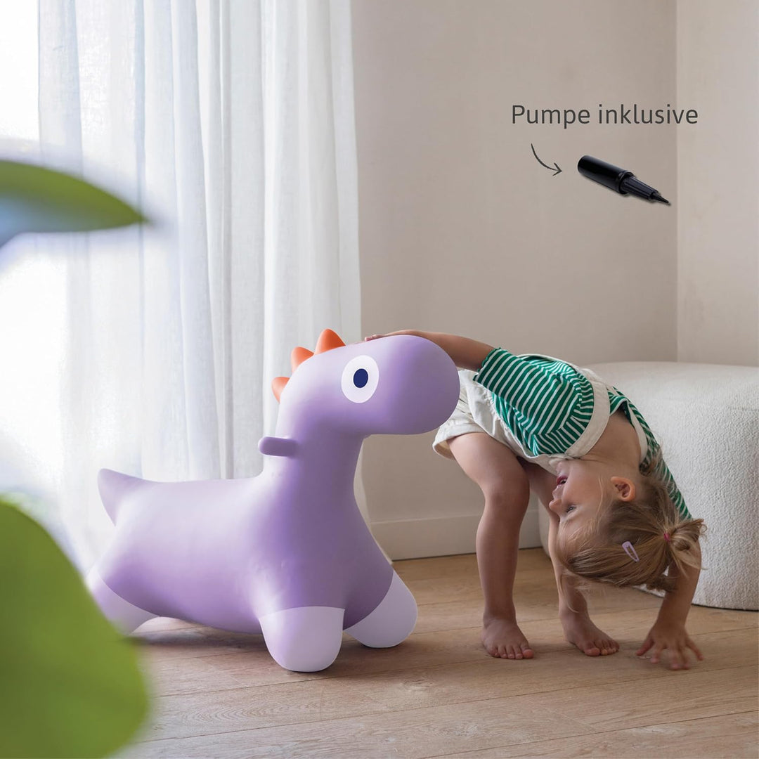 Quut Hoppi Dino Springen – Aufblasbares Gartenspielzeug für Kinder – Robustes Spielzeug für Draussen