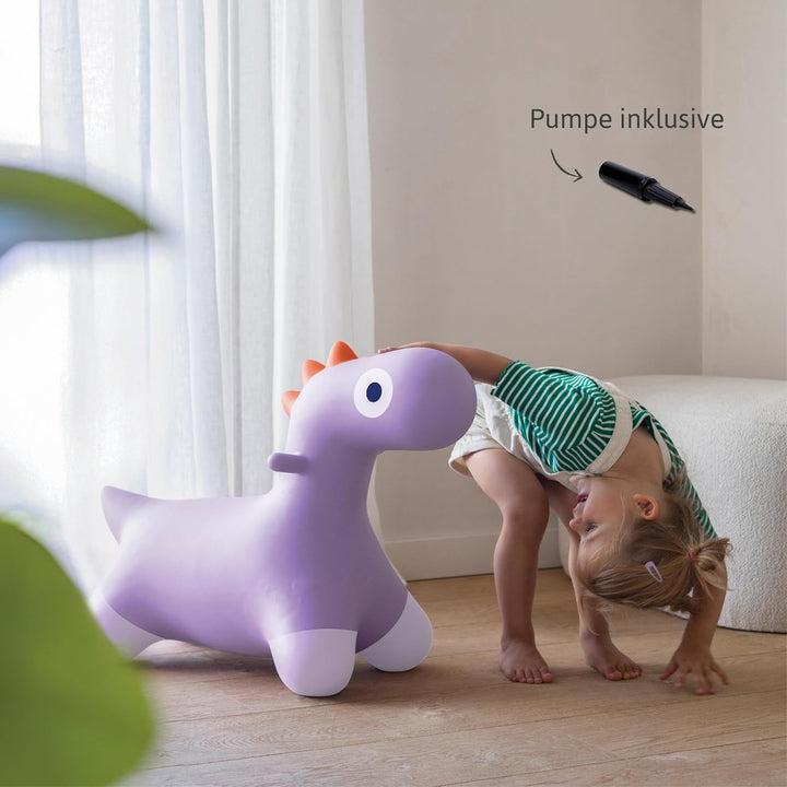 Quut Hoppi Dino Springen – Aufblasbares Gartenspielzeug für Kinder – Robustes Spielzeug für Draussen