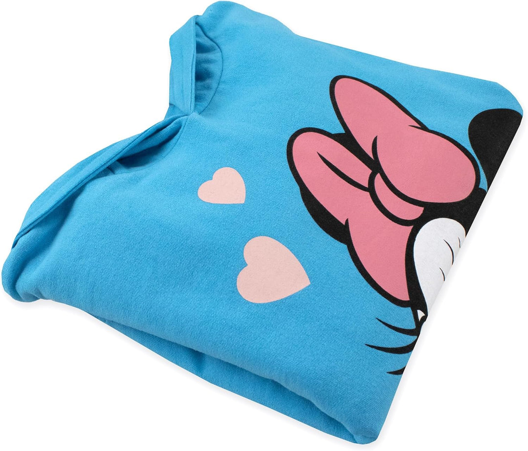 Disney Minnie Mouse Mädchen Hoodie | Sweatshirt Mädchen | Minni Maus Hoodie 128 Blau, 128 Blau