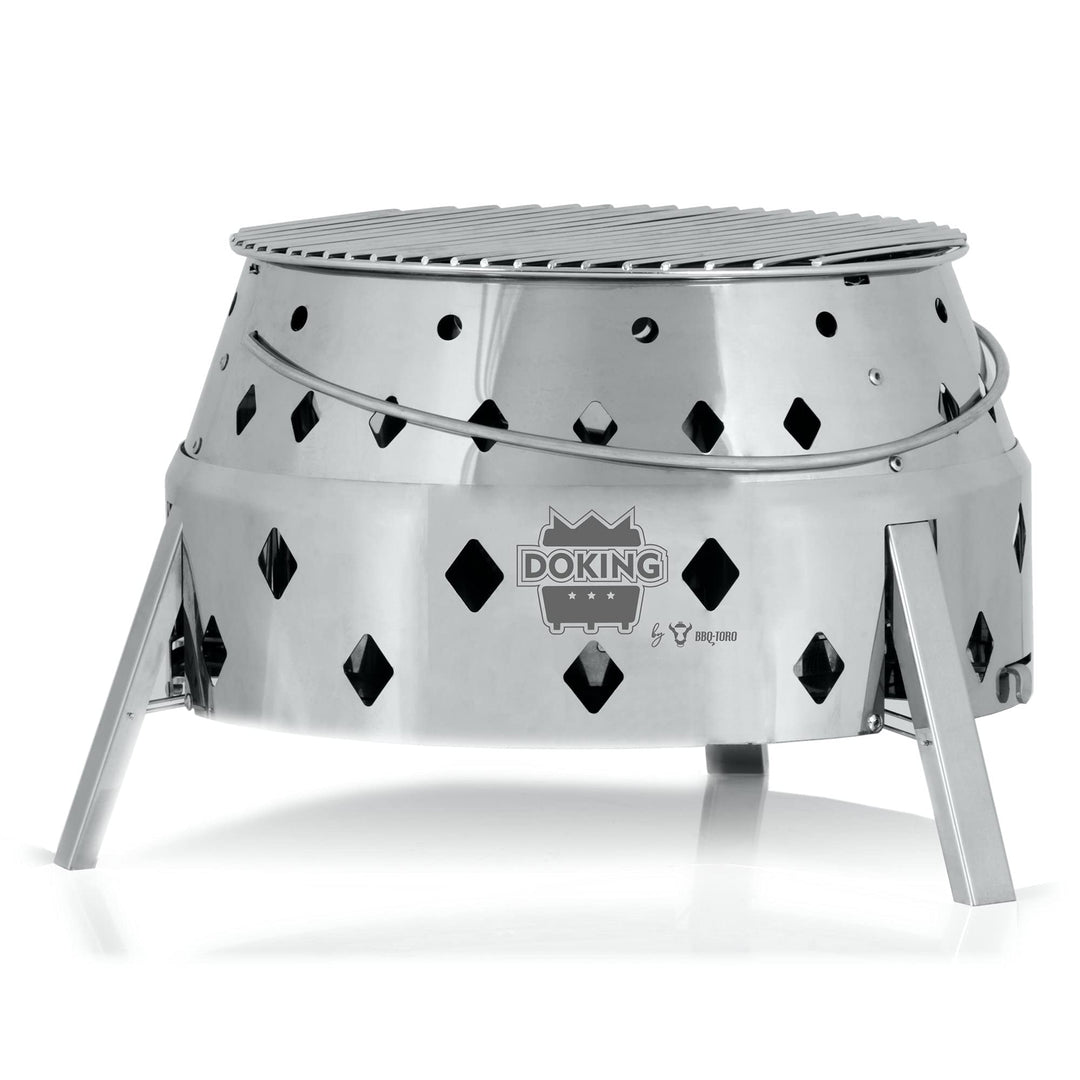 BBQ-Toro Edelstahl Dutch Oven Grill"DOKING" | Faltbarer Grill Ø 34 cm | 3-in-1 Faltgrill für Dutch O