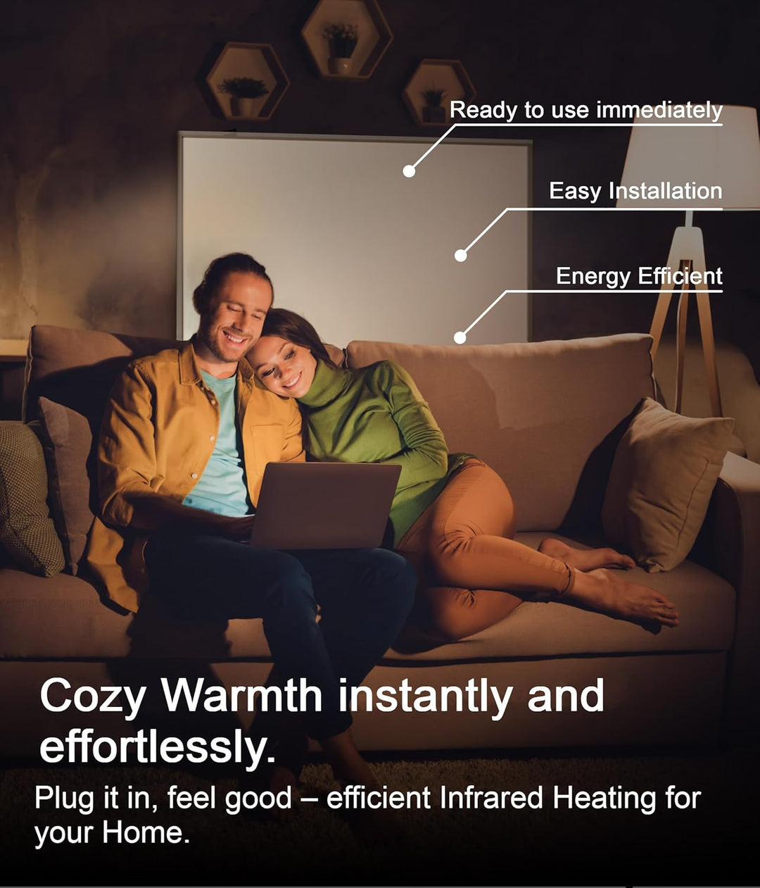 VIESTA® Infrarot Wandheizung mit Thermostat [FERNBEDIENUNG + WIFI STEUERUNG] – Infrarotheizung Wandm