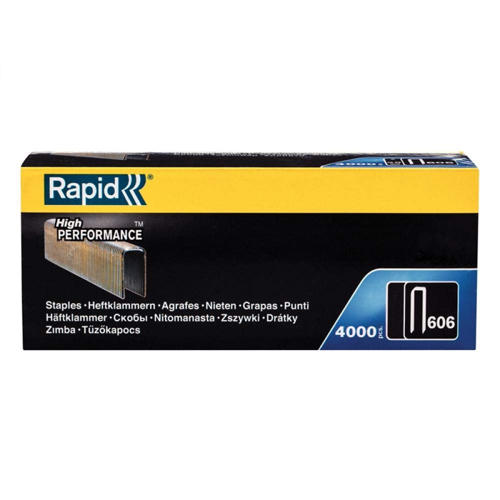 Rapid Tackerklammern Typ 606, 30mm Klammern, 4.000 Stk. Grosspackung, Schmalrückenklammern für Holz