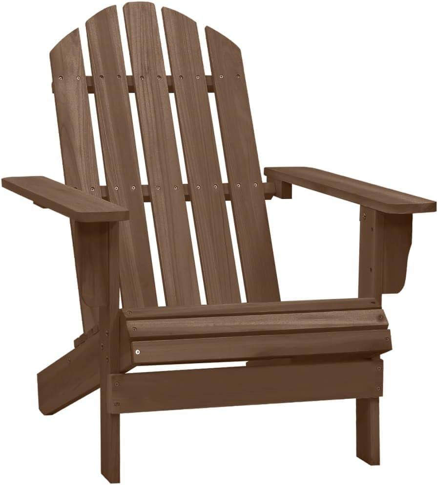 vidaXL Tannenholz Massiv Adirondack Gartenstuhl mit Fussstütze Tisch Deckchair Liegestuhl Gartenmöbe