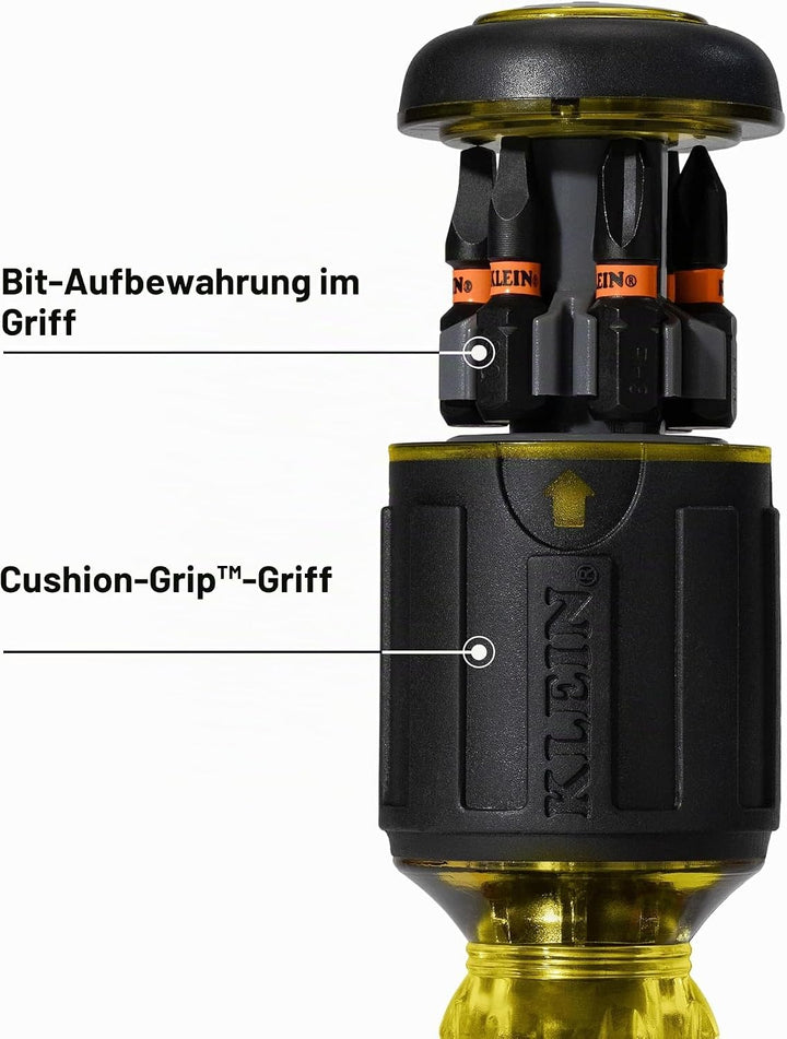 Klein Tools 32308 Multi-Bit-Schraubendreher, schlagfest, 8-in-1 verstellbar, magnetisches Werkzeug m