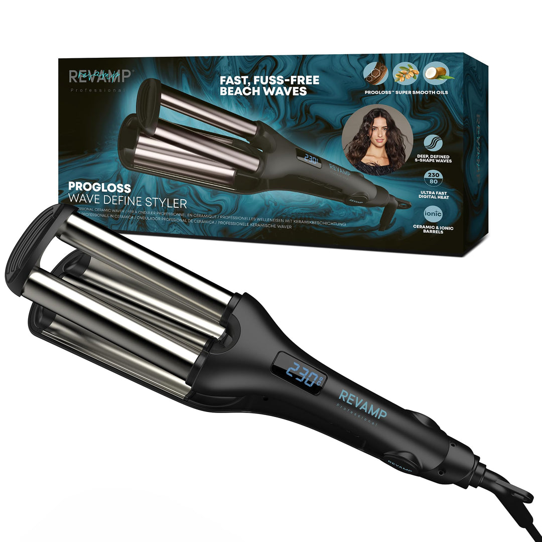 Revamp Progloss Wave Define Styler Professional, Ionen-Technologie, Zylinder angereichert mit Proglo