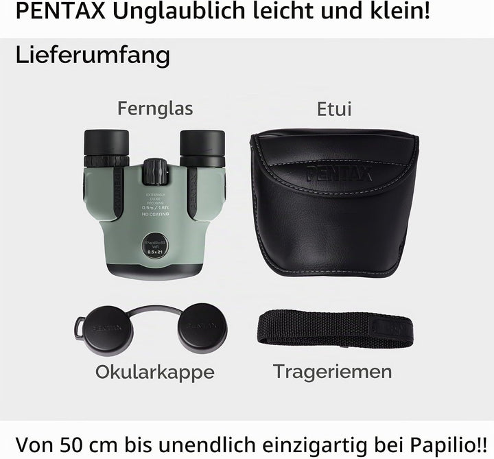 PENTAX Jumelles Papilio III 8.5x21 WR Olive, Olive