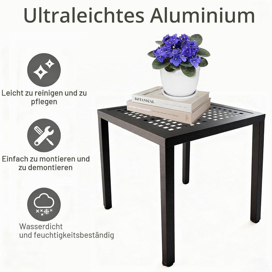 Aluminium Pflanzenständer Leiter, Platzsparend, für Innen und Aussen, Terrasse, Balkon, Garten (Schw
