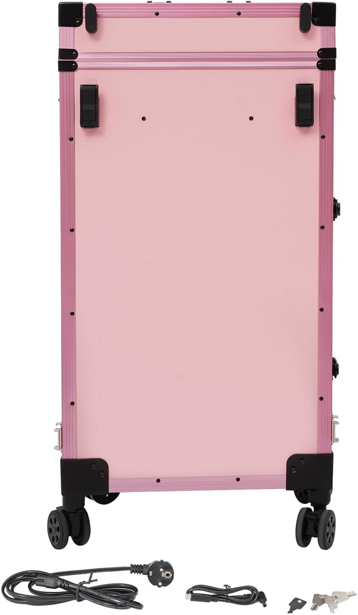 Professioneller Kosmetikkoffer Trolley 2 In 1 Schminkkoffer mit Tisch Bis 50KG Maniküre Tisch mit 3