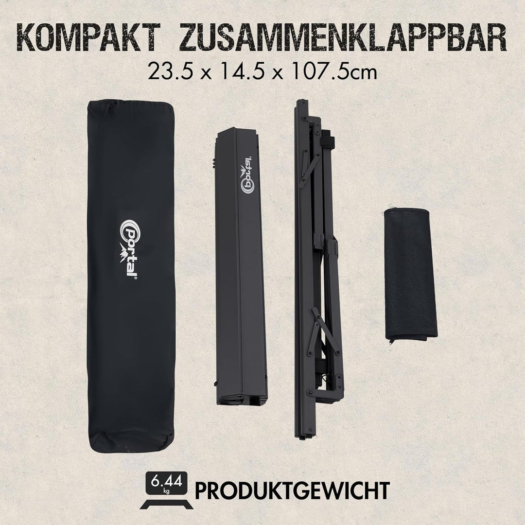 PORTAL Campingtisch faltbar Höhenverstellbar Klapptisch Aluminium 108 x 71cm rollbar Camping Tisch k