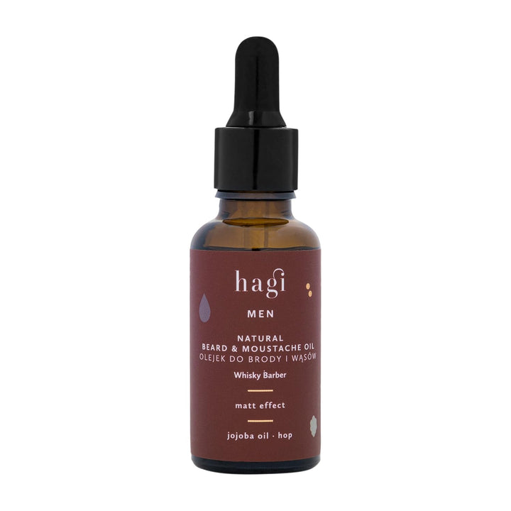 Hagi Whisky Barber Natural Beard & Moustache Oil, Conditioning Beard and Facial Skin, with Rice Oil,