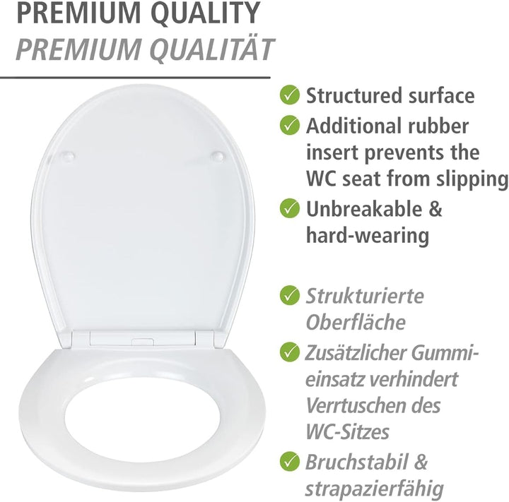 WENKO WC-Sitz Red Blossom, bunter Rollin'Art Toilettensitz, Relief Oberfläche, hygienische Schnellbe