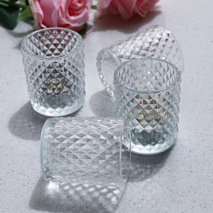 Vohocandle Klare Teelichthalter Glas mit 12, Teelichtgläser Vintage als Raumdekoration, Transparente