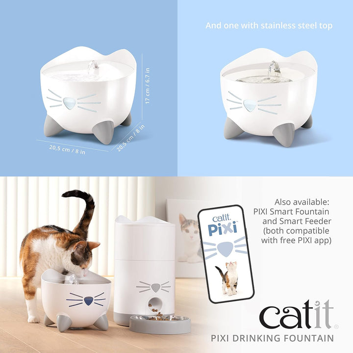 Catit 43717 Pixi Trinkbrunnen für Katzen, 2,5L, blau blau 1 Stück (1er Pack), blau 1 Stück (1er Pack