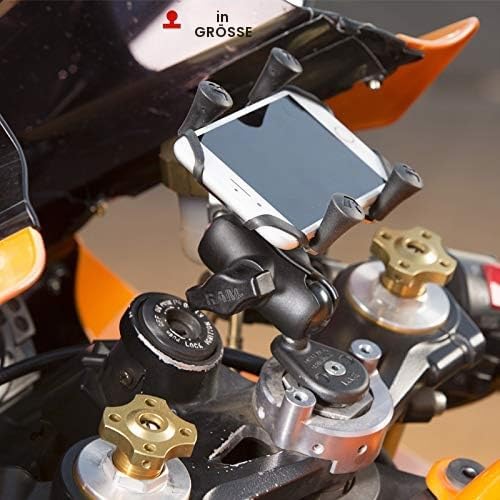Ram Mount RAM-B-342U Aluminium Motorrad-Gabelschaft-Kugelbasis, Grösse B, Schwarz