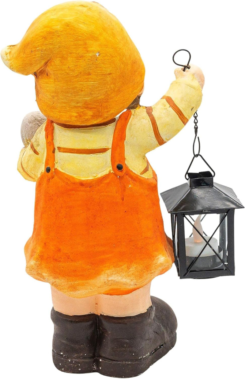Wichtelstube-Kollektion XL 35cm hoch Gerda mit Laterne im Frühherbst Gartendeko für den Herbst deko
