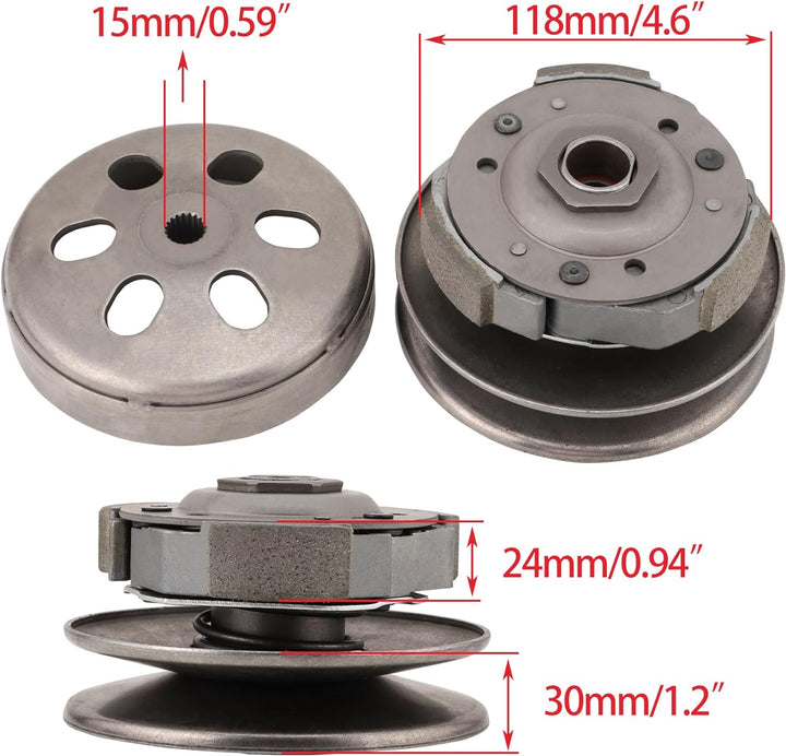 WOOSTAR Komplette Hintere Kupplung Ersatz für 4 Stroke GY6 125ccm 150ccm Roller Go Kart ATV 4 Wheele