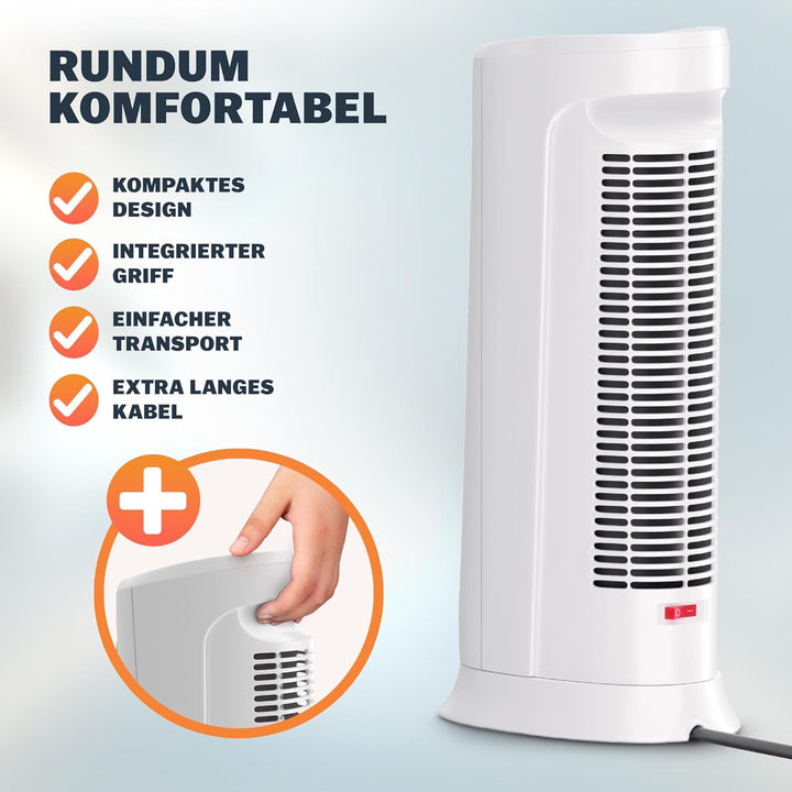 Monzana® Keramik Heizlüfter 2000W 4 Betriebsmodi 15-40°C Energiesparend 120° Oszillation Timer Leise
