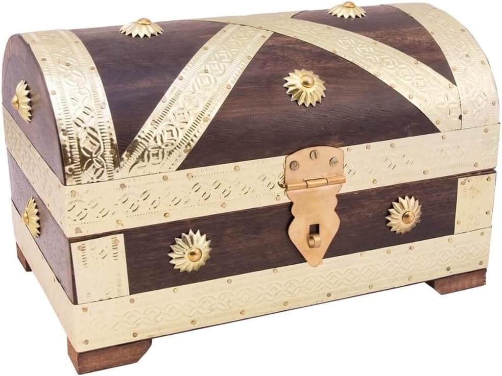 Truhe Piratenkönig aus Holz (mittel)