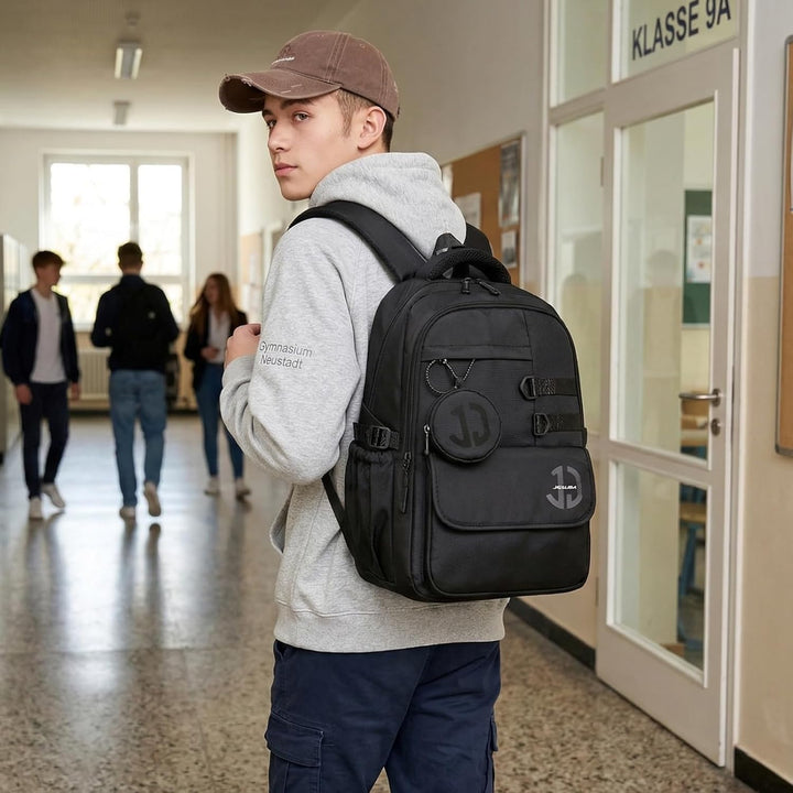 JANSBEN Wasserdichter Schulrucksack für Teenager Jungen und Mädchen, Mehrfachfach Design für Schule