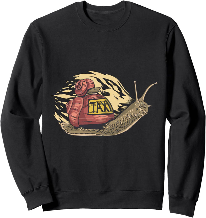 Kleine Schnecke sitzt auf einer grösseren Schnecke, lustig Sweatshirt