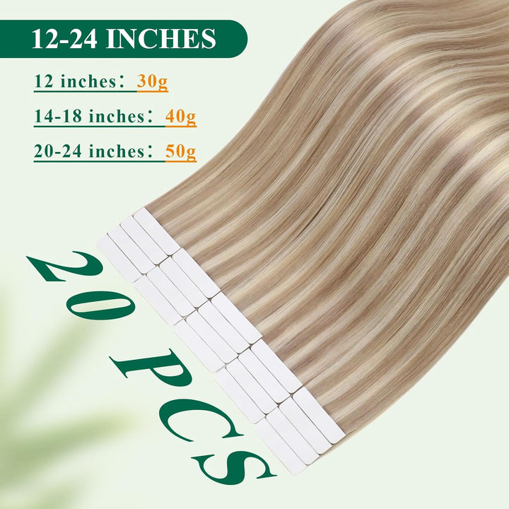 Easyouth Blond Tape Extensions Echthaar Tape in Haarverlangerung Naturlich Tape in Echthaar Extensio