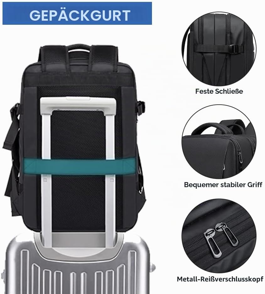 BANGE Reiserucksack, Handgepäck Rucksack Strapazierfähige Convertible Duffle Bag Fit für 17,3-Zoll-L